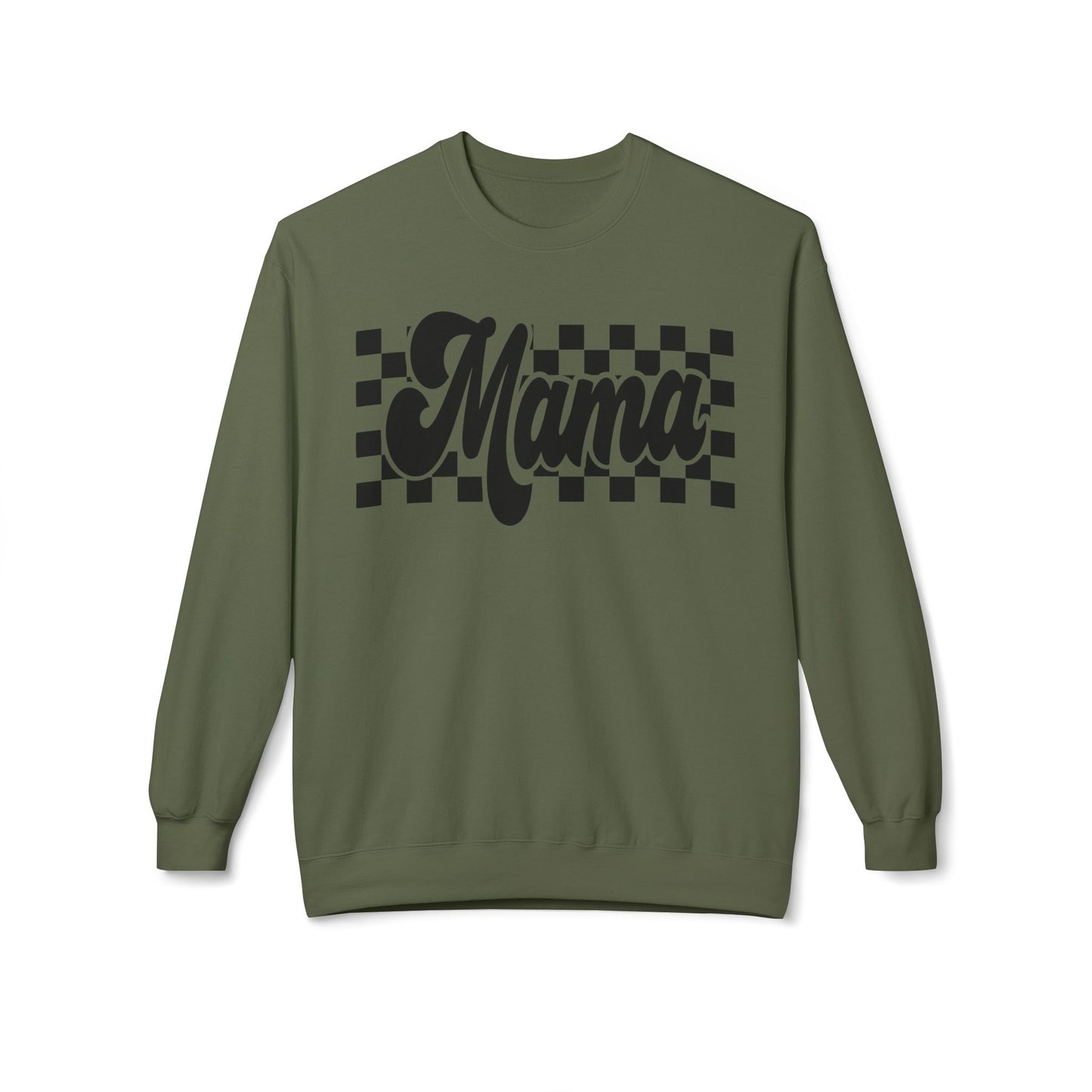 Cozy Mama Sweatshirt, Most Loved Mama Gift, Softstyle Fleece Crewneck for Moms, Vans Checkers Design, Mother's Day Sweater, Mom Fashion