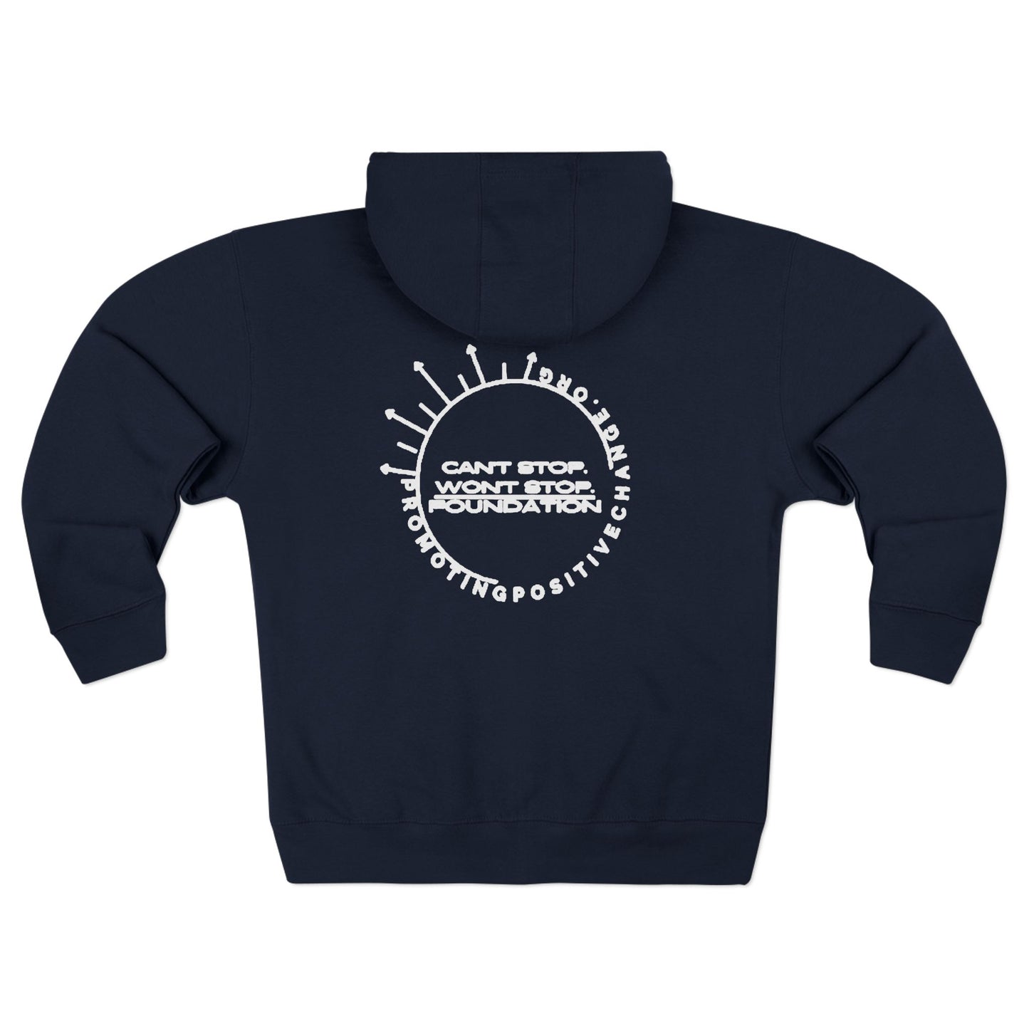 Can't Stop Wont Stop Foundation Unisex Zip Hoodie, Most Loved Co Collab, Beach Cozy Wear, Disability Support, Inclusive Wellness, Charity