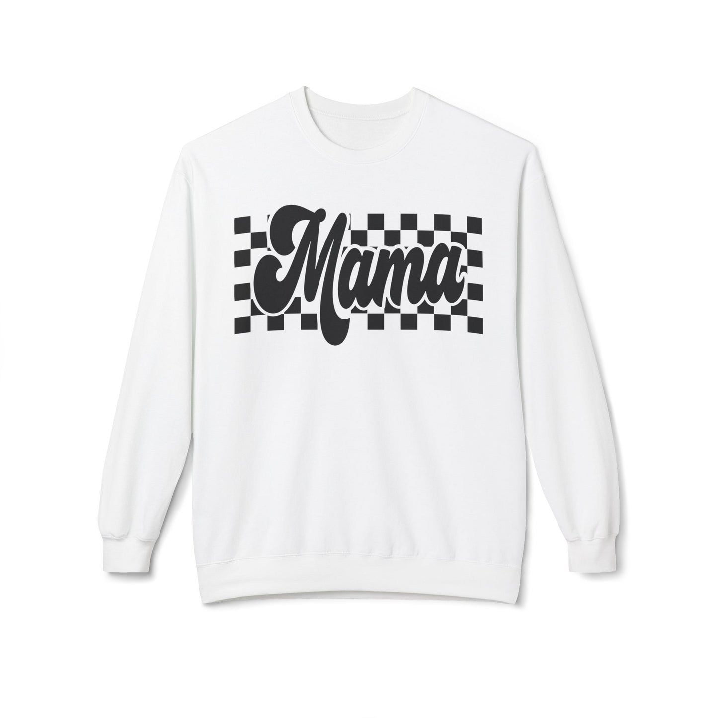 Cozy Mama Sweatshirt, Most Loved Mama Gift, Softstyle Fleece Crewneck for Moms, Vans Checkers Design, Mother's Day Sweater, Mom Fashion