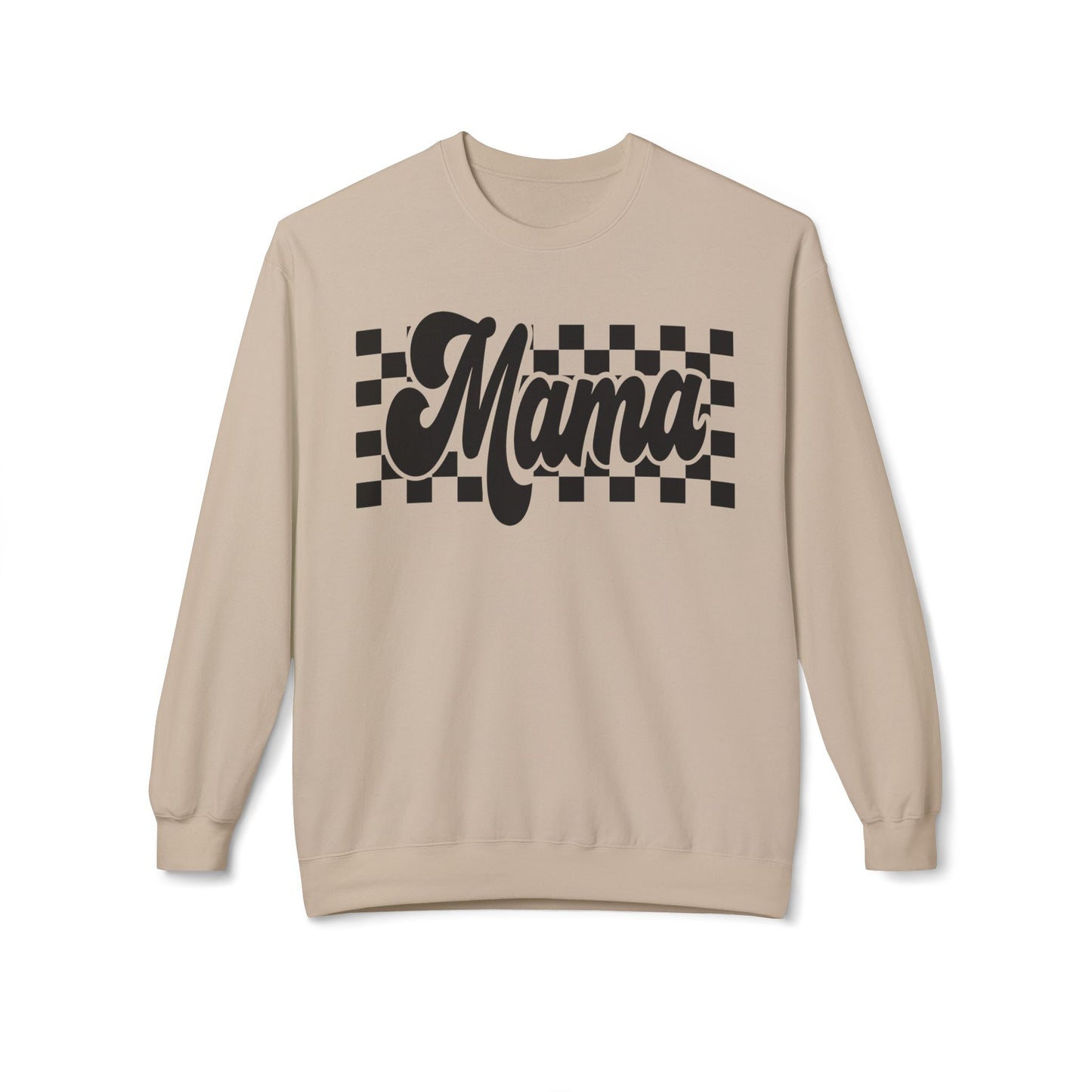 Cozy Mama Sweatshirt, Most Loved Mama Gift, Softstyle Fleece Crewneck for Moms, Vans Checkers Design, Mother's Day Sweater, Mom Fashion