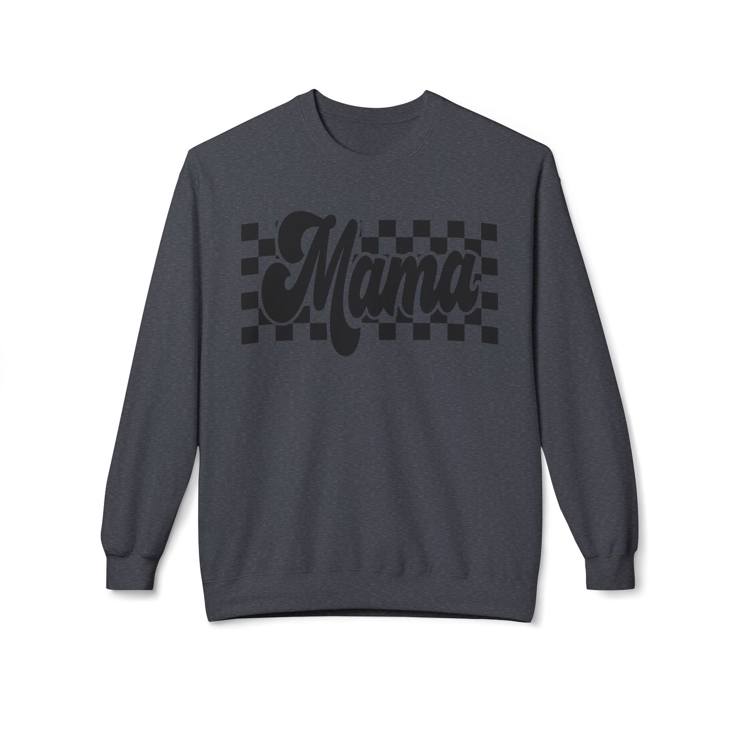 Cozy Mama Sweatshirt, Most Loved Mama Gift, Softstyle Fleece Crewneck for Moms, Vans Checkers Design, Mother's Day Sweater, Mom Fashion