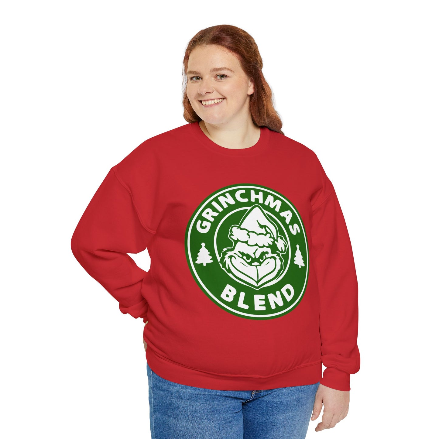 Seasonal Seller Sweatshirt: Grinchmas, Starbucks Grinch, Christmas, Unisex, Heavy Blend, Maximum Profit